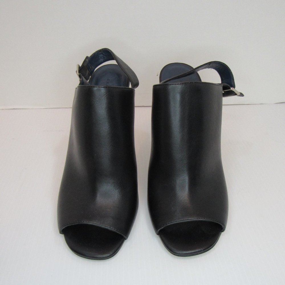 Charles & Keith Black Sling Back Peep Toe Stiletto Heels - Picture 2 of 12